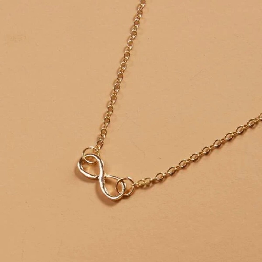 Golden Infinity Charm Necklace - Picture 3 of 3